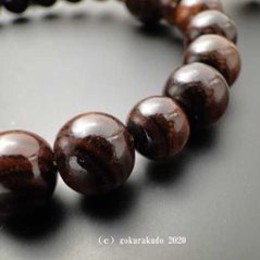 数珠 男性用 総縞紫檀(艶あり) 主玉22個入 茶色梵天房画像