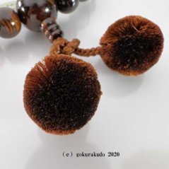 数珠 男性用 総縞紫檀(艶あり) 主玉22個入 茶色梵天房画像