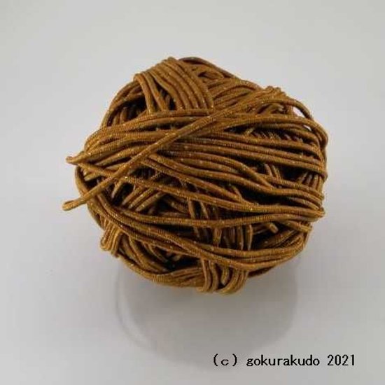 数珠用正絹紐39番(茶色に金色の点々入り)1ｍ当たり 画像