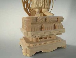 仏像 不動明王4寸 総柘植（つげ）-RYH画像