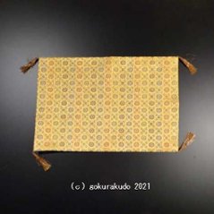 経机かけ（金襴の布）（幅32～37ｃｍ）金茶色小柄-Hの画像