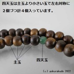 数珠 真言宗 栴檀(せんだん) 8寸 翡翠入 藤色菊房画像