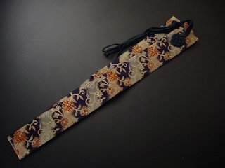 半袈裟（正絹）紺・緑・茶に宝相華柄の画像