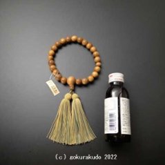 数珠 男性用 総白檀 主玉22個入り 正絹頭付房（ｃ-21）画像