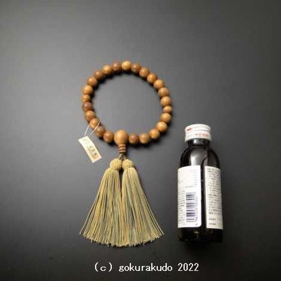 数珠 男性用 総白檀 主玉22個入り 正絹頭付房（ｃ-21）画像
