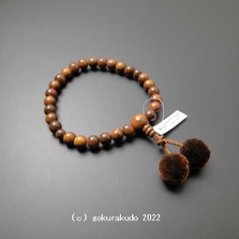 数珠 男性用 総縞紫檀 主玉27個入り 茶色梵天房の画像