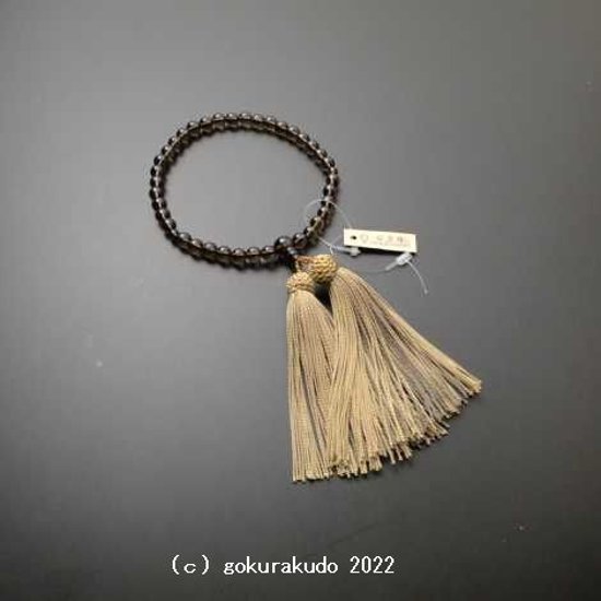 数珠 女性用 総茶水晶 正絹頭付き房画像