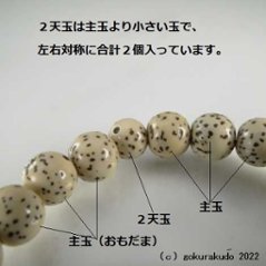 数珠 ブレス 総星月菩提樹 尺2玉（主玉約7.5mm）画像