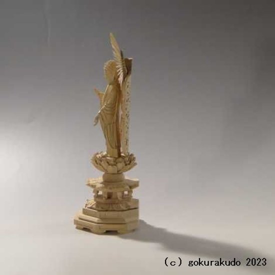 仏像 阿弥陀如来（西本願寺用） 3.5寸 総柘植（つげ）画像
