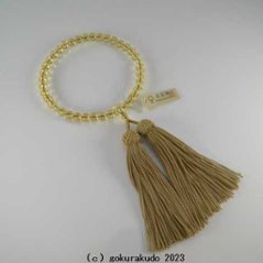 数珠 女性用 総黄水晶（主玉７ｍｍ） 正絹頭付き房画像