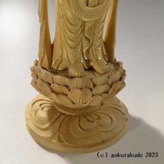 仏像 聖観音菩薩6寸 つげ 金泥書き画像