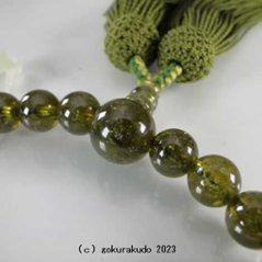 数珠 女性用 総グリーンガーネット 主玉8mm 正絹頭付き房画像