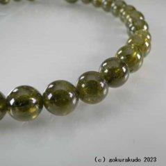 数珠 女性用 総グリーンガーネット 主玉8mm 正絹頭付き房画像