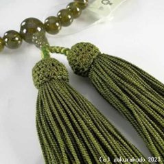 数珠 女性用 総グリーンガーネット 主玉8mm 正絹頭付き房画像