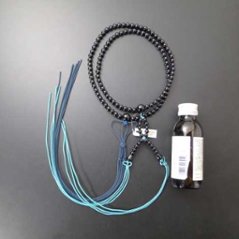 数珠 浄土真宗 布教用 総黒オニキス 正絹紐房画像