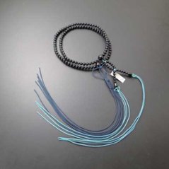 数珠 浄土真宗 布教用 総黒オニキス 正絹紐房の画像