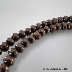 数珠 日蓮宗・法華宗 総紅梅 尺 金茶色菊房 [紙箱入り]画像