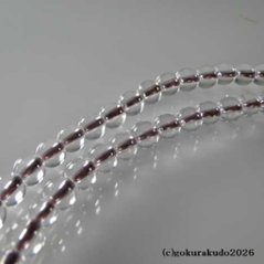 数珠 日蓮宗・法華宗 総水晶 8寸、 エンジ色菊房画像