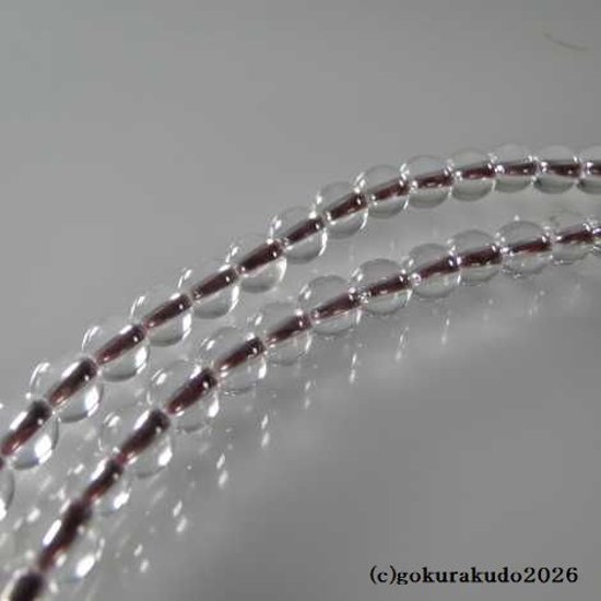 数珠 日蓮宗・法華宗 総水晶 8寸、 エンジ色菊房画像