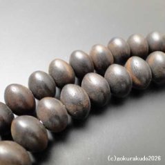 数珠 真言宗 総素挽き縞黒檀 尺3 みかん玉 金茶色利休房（量産品）画像
