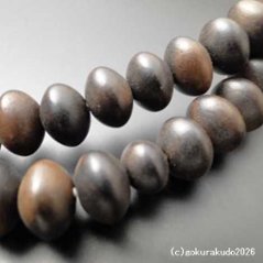 数珠 真言宗 総素挽き縞黒檀 尺3 みかん玉 金茶色利休房（量産品）画像