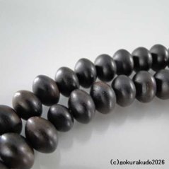 数珠 真言宗 総素挽き縞黒檀 尺3 みかん玉 金茶色利休房（量産品）画像