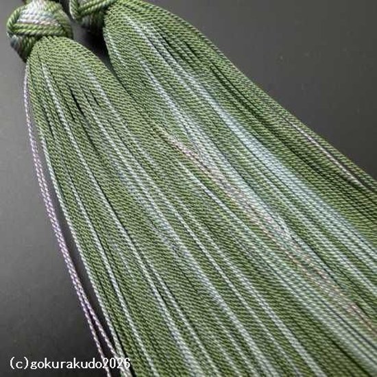 数珠 女性用 総青苔瑪瑙(メノウ)主玉7mm 正絹花かがり房（透明感高いタイプ）画像