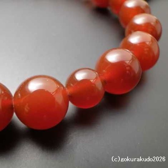 数珠 男性用 総メノウ(主玉22個入)、正絹紐房6本組画像