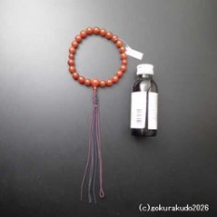 数珠 男性用 総メノウ(主玉22個入)、正絹紐房6本組画像