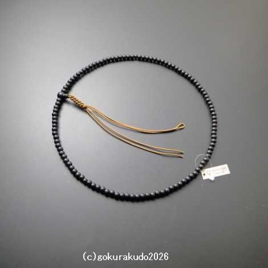 数珠 臨済宗 総素びき黒檀 尺 茶色紐房画像