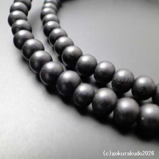 数珠 臨済宗 総素びき黒檀 尺 茶色紐房画像
