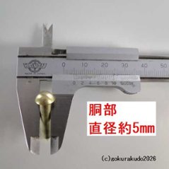 擬宝珠（ぎぼし）用の釘 Sサイズ 真鍮製磨き仕上げ 一本当たり画像
