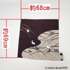 風呂敷〔70×70cm〕/ こよみ芝うさぎ 紫 綿100％（日本製）画像