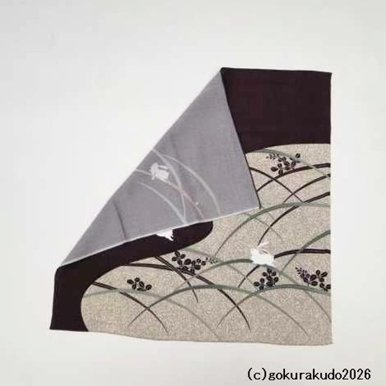 風呂敷〔70×70cm〕/ こよみ芝うさぎ 紫 綿100％（日本製）画像