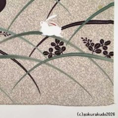 風呂敷〔70×70cm〕/ こよみ芝うさぎ 紫 綿100％（日本製）画像
