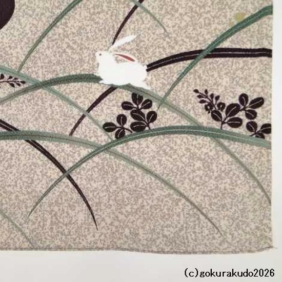 風呂敷〔70×70cm〕/ こよみ芝うさぎ 紫 綿100％（日本製）画像