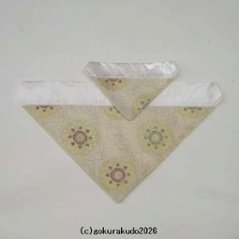 夏用三角紗打敷、100代+超小型のセット（えんじ＋みどり）Hの画像