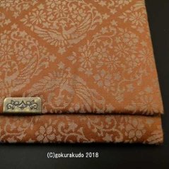 古渡り緞子 数珠袋（数珠入れ）4番 菱鳳凰・朱画像