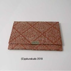 古渡り緞子 数珠袋（数珠入れ）4番 菱鳳凰・朱画像
