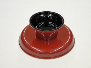 供物台 プラスチック製 丸型 朱色 4寸　ｓ画像