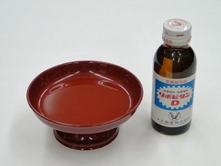 供物台 プラスチック製 丸型 朱色 4寸　ｓ画像