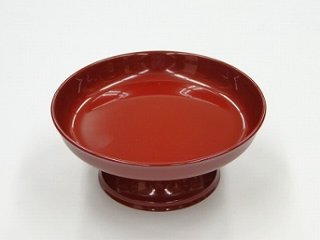 供物台 プラスチック製 丸型 朱色 4.5寸　ｓの画像