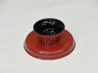 供物台 プラスチック製 丸型 朱色 5寸　ｓ画像