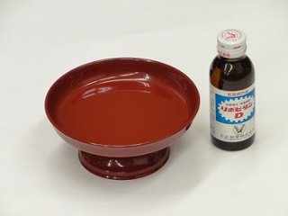供物台 プラスチック製 丸型 朱色 5寸　ｓ画像
