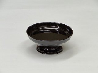 供物台 プラスチック製 丸型 溜色 4寸　ｓの画像