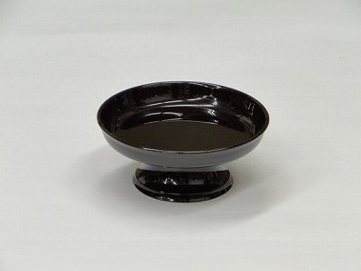供物台 プラスチック製 丸型 溜色 4寸　ｓ画像