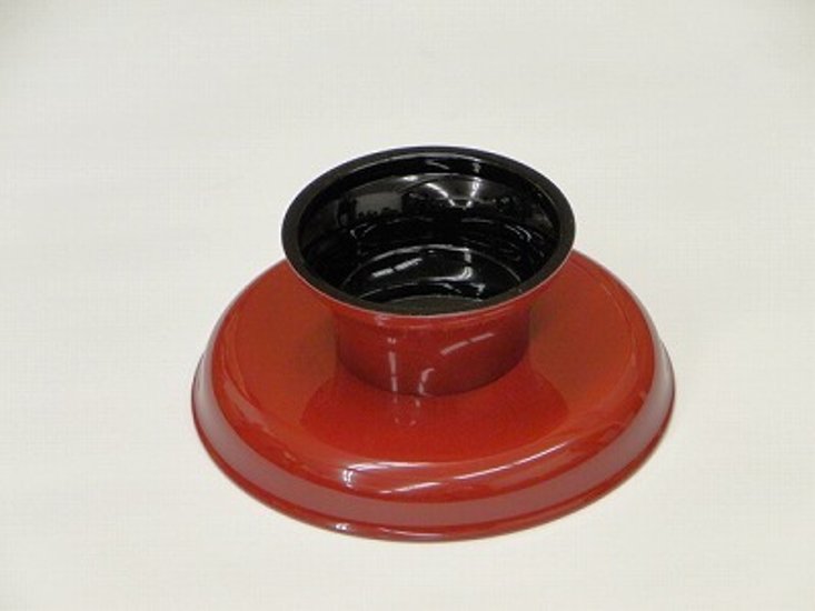 供物台 プラスチック製 丸型 朱色 5.5寸画像
