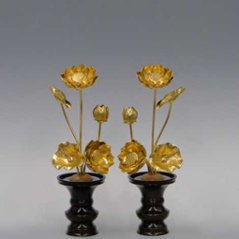 常花・蓮の花/アルミ製 金色 ４号 5本立画像