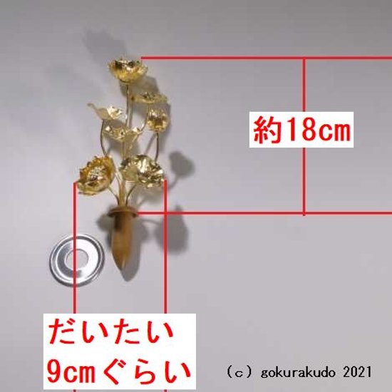 常花・蓮の花/真鍮製 本金メッキ 5号 7本立画像