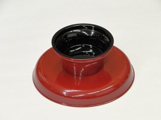 供物台 プラスチック製 丸型 朱色 7寸画像
